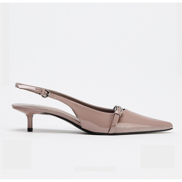ZARA Pointed Toe Kitten Heels NWT - Picture 13 of 16